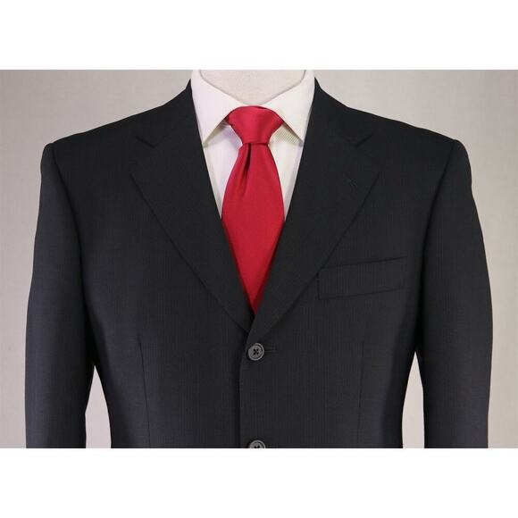 J. Press Custom Made Black Tonstripe 3-Btn Wool Suit 34S - Picture 3 of 10